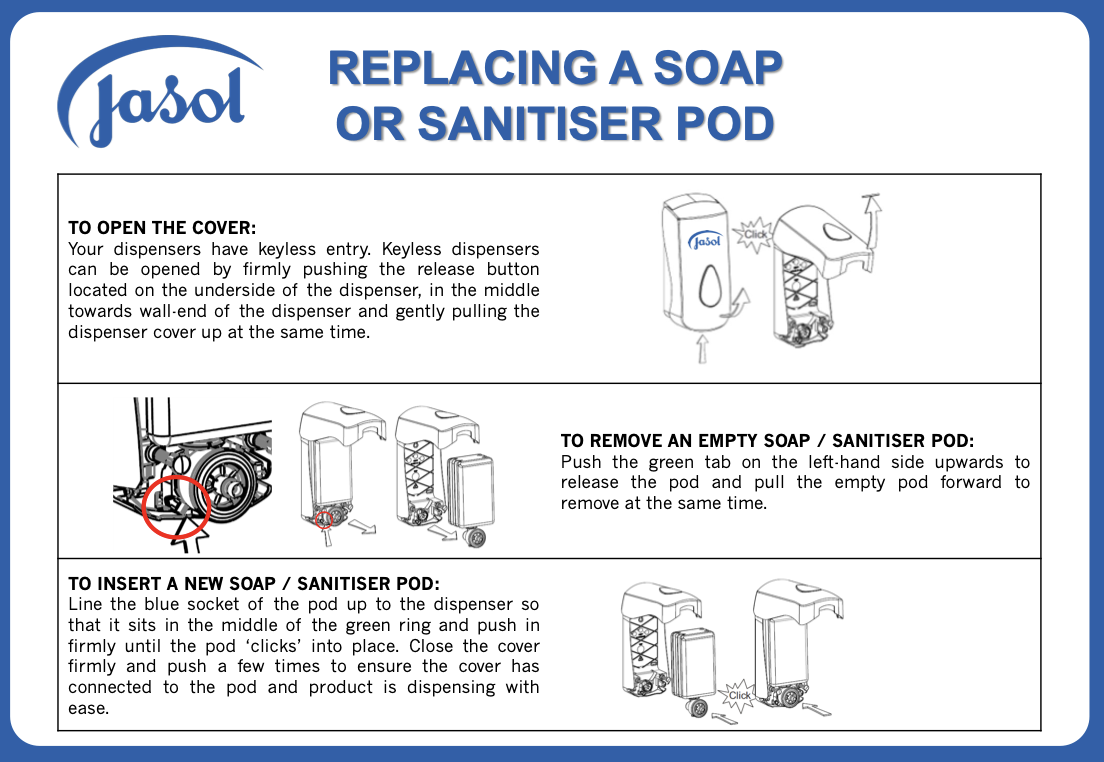 Jasol BW Dispenser – How to Replace a Pod
